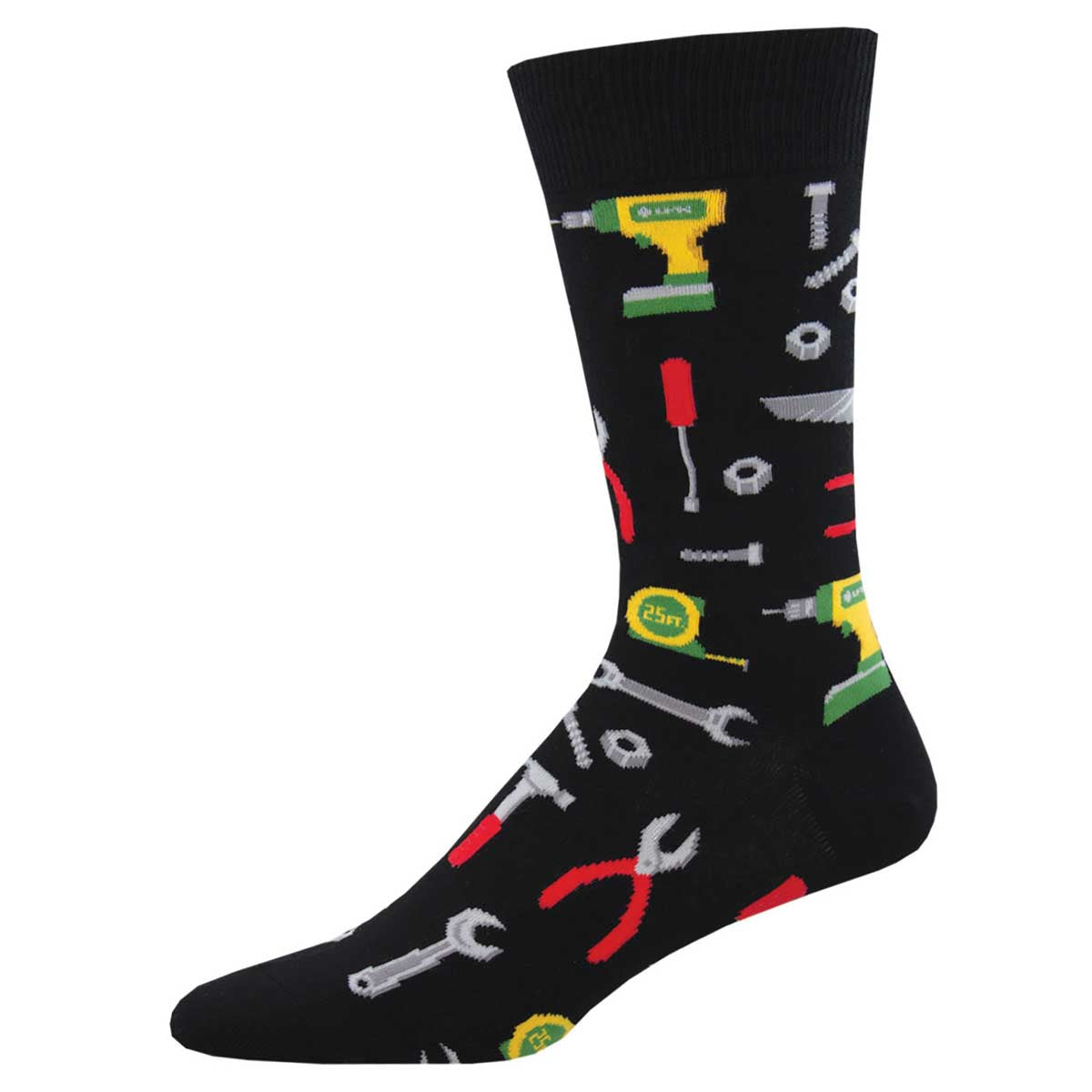 Black sock with tool pattern