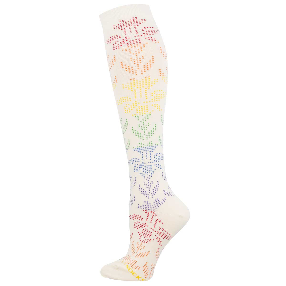 lacy floral rainbow knee high sock