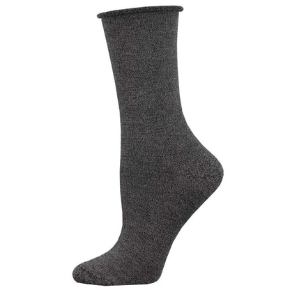 Women's solid bamboo sock in charcoal color
