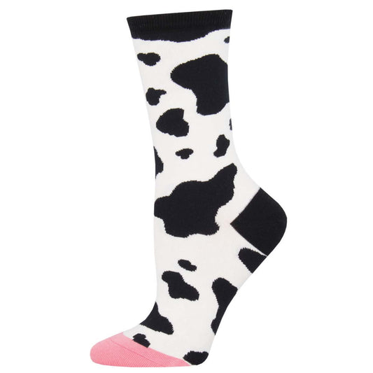 Women's MOOOO! cow print sock