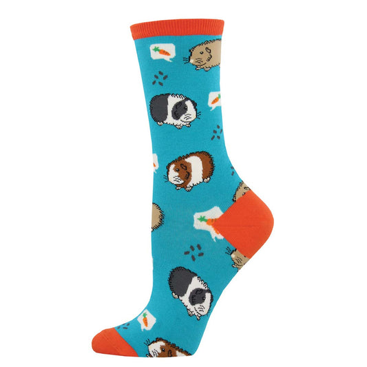 Women's guinea pig design sock in Blue color