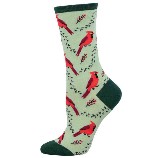 Women's Cardinal Tracks design sock in Mint color