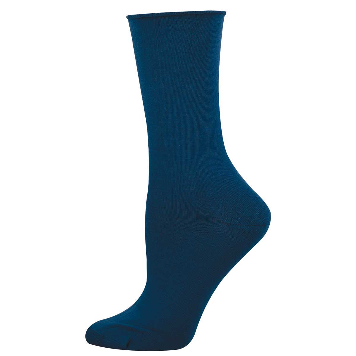 Women's solid bamboo sock in blue color