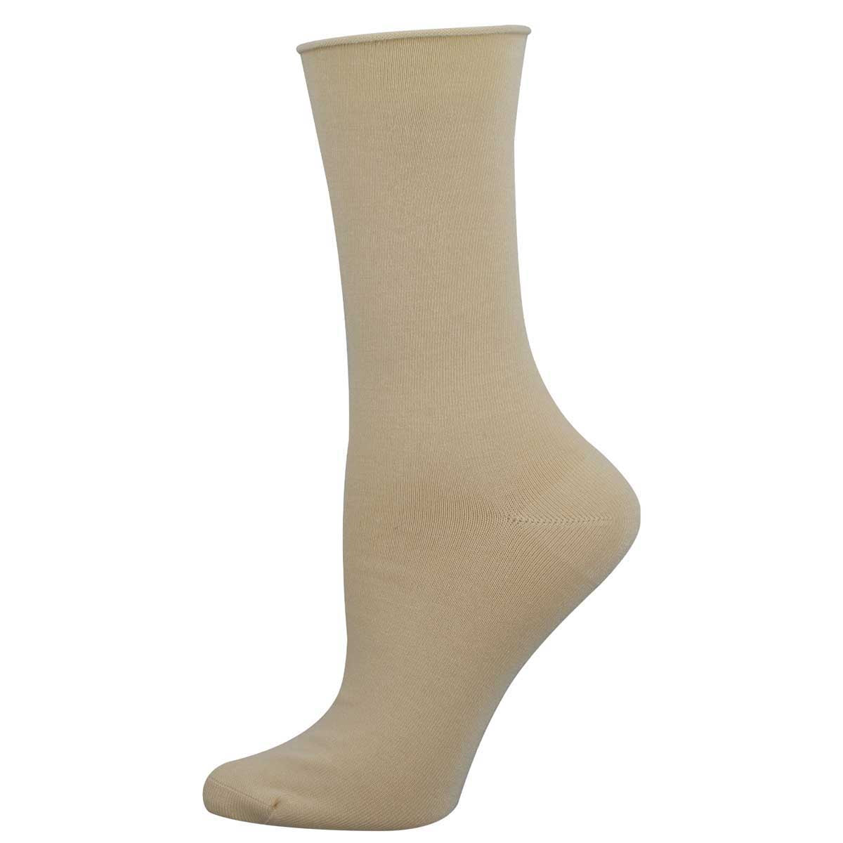 Women's solid bamboo sock in khaki color