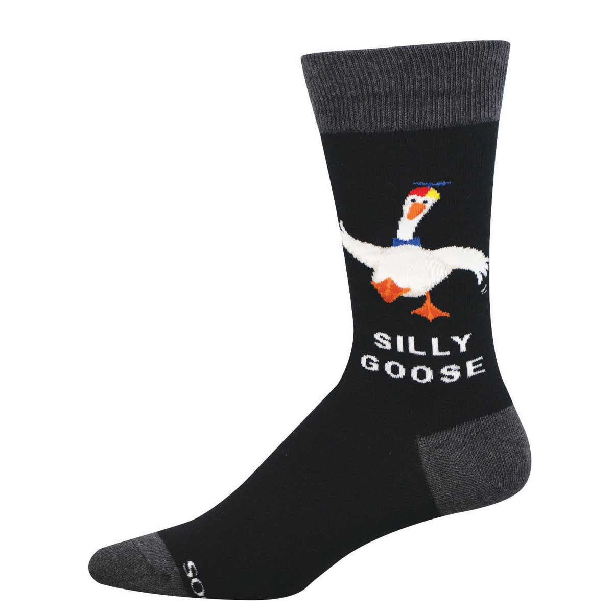 men's silly goose sock in black