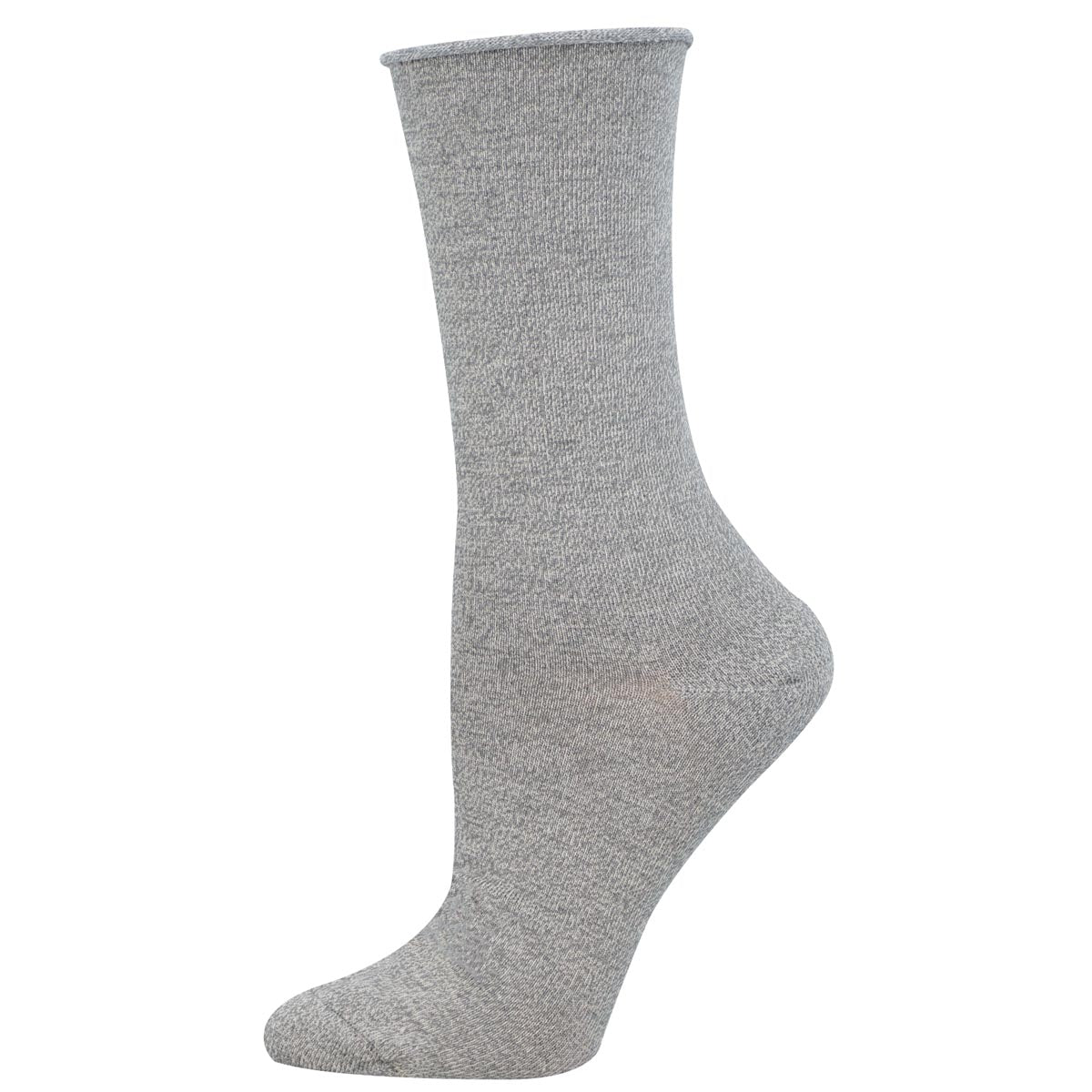 Women's solid bamboo sock in light gray heather color