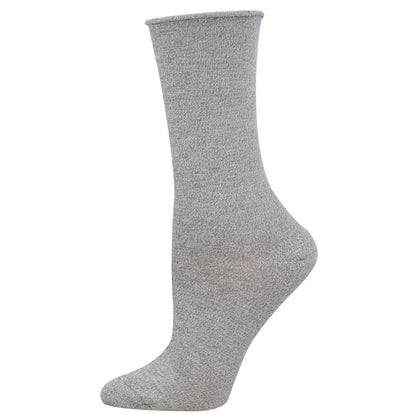 Women's solid bamboo sock in light gray heather color