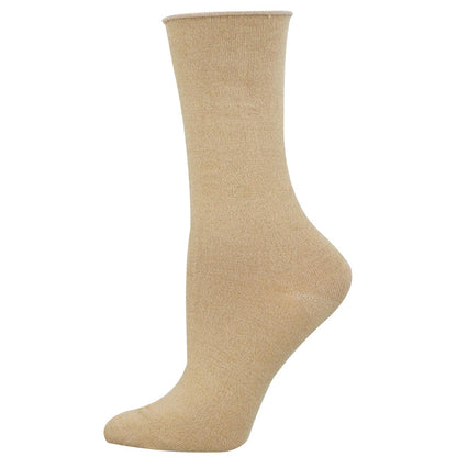 Women's solid bamboo sock in khaki color
