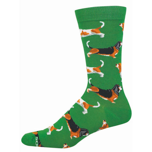 Green sock with dog pattern