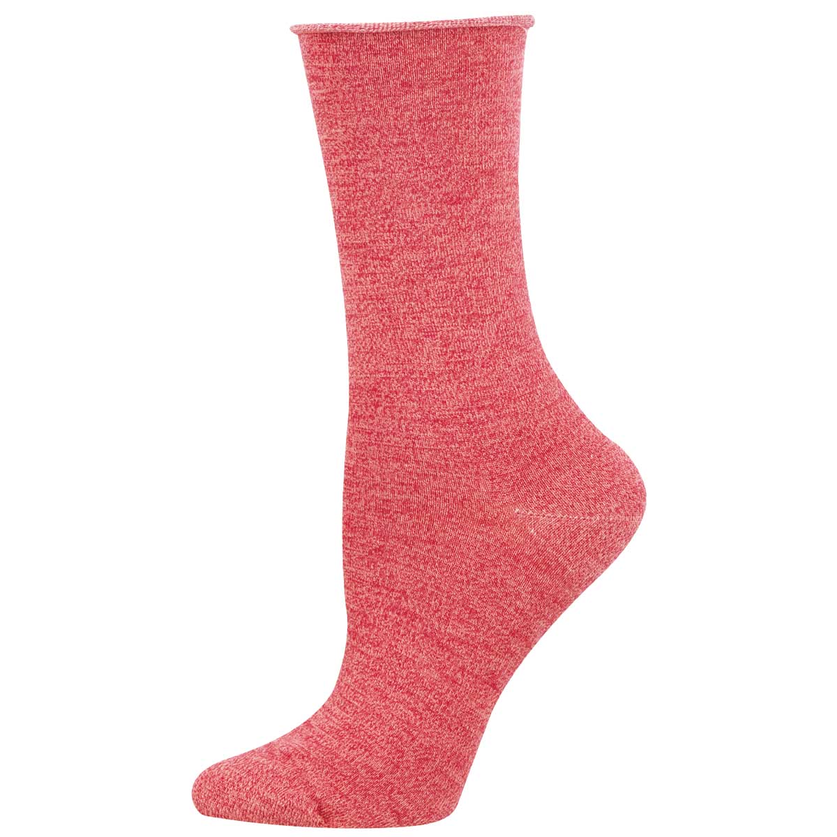 Women's solid bamboo sock in red heather color