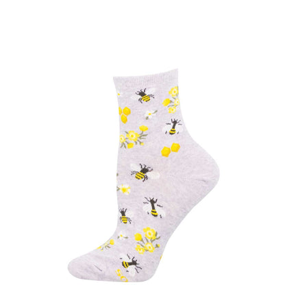 Honey Bee Floral - Cotton Mini Crew