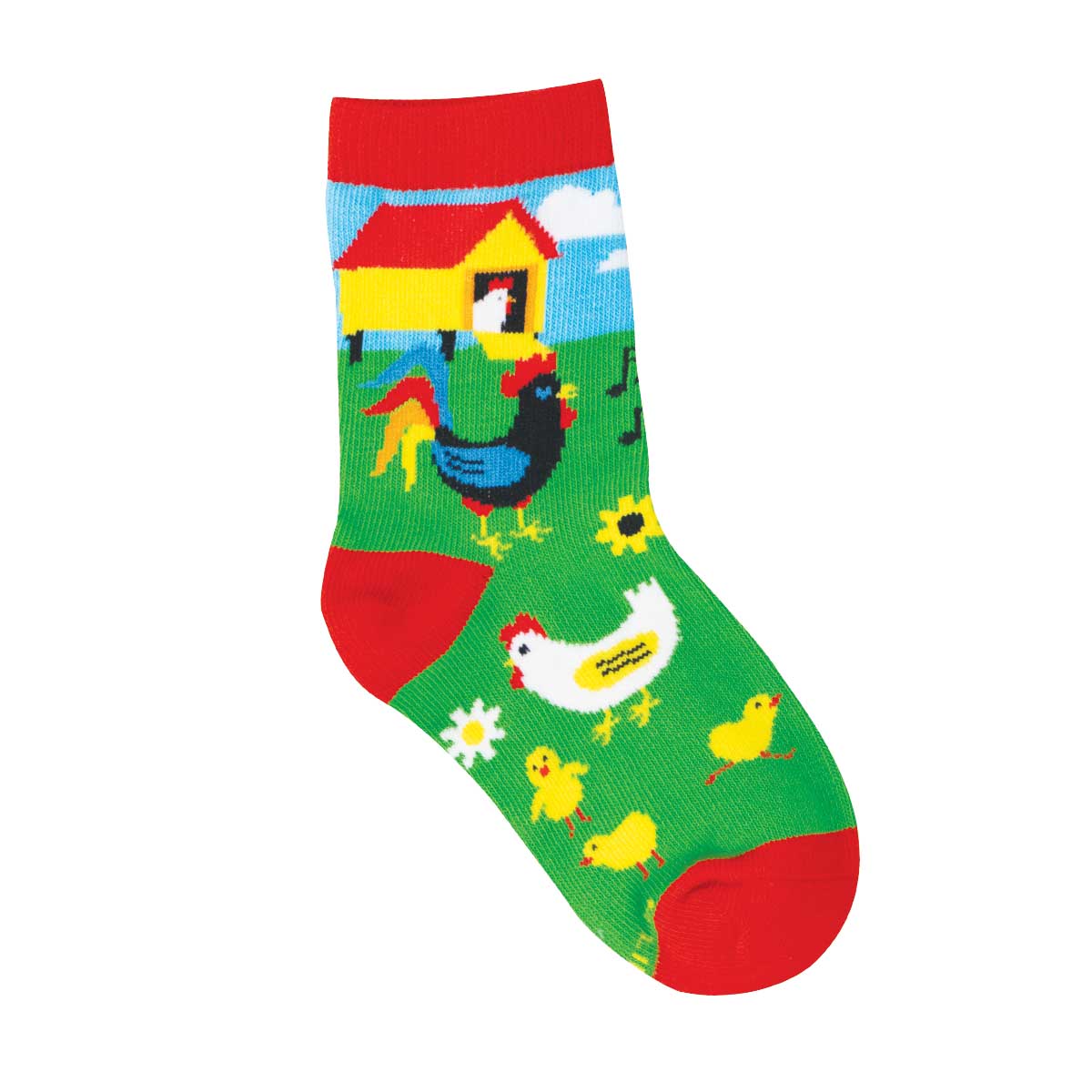 2-4yo Childrens' colorful sock with farm chicken design