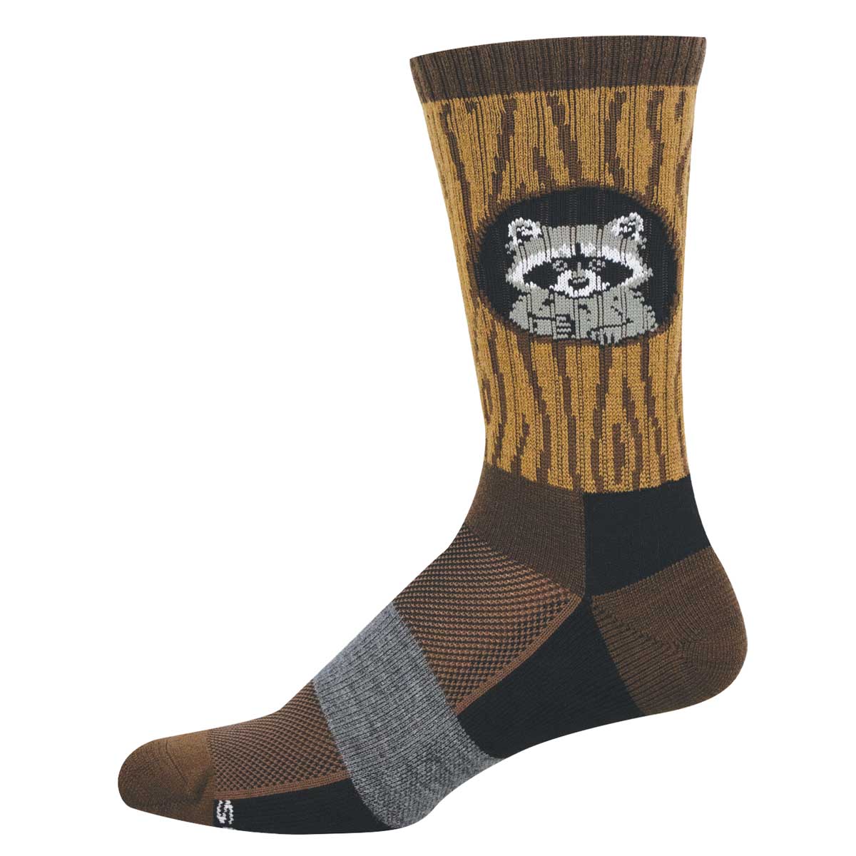 Sock with raccoon design