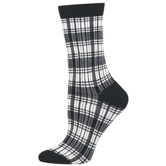 Black and white plaid sock