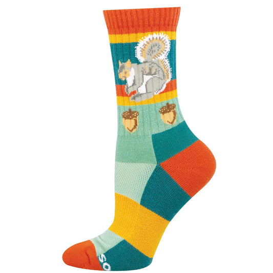 Colorful sock with a squirrel design